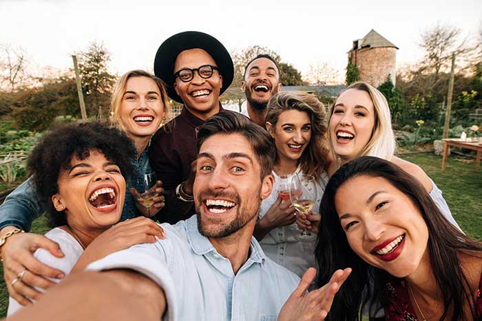 Group of friends smiling